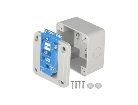 Puszka hermetyczna przykręcana 85x85x50mm szara IP65 EDO