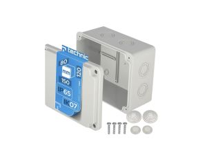 Puszka hermetyczna 150x120x80 N/T z zestawem dławików (nieprzezroczysta) szara IP65 EDO