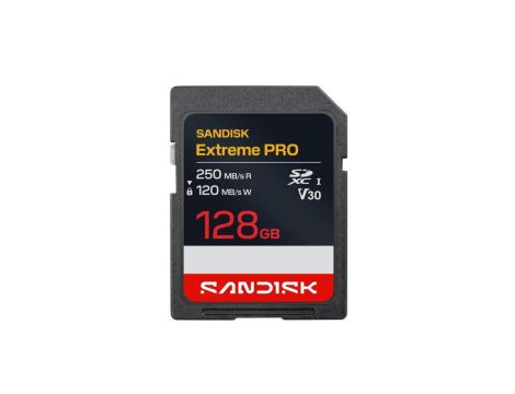 Karta pamięci SD / SDXC SanDisk 128GB Extreme PRO 250/120MB/s UHS-I U3 V30