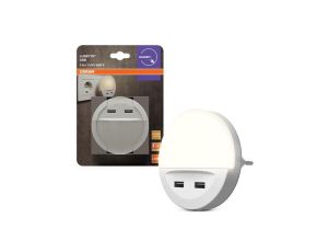 Lampka Nocna LED OSRAM Orientacyjna do Gniazdka z Czujnikiem Zmierzchu 13W 3000K Ciepła 3lm Biały Lunetta