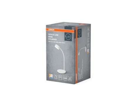 Lampka Biurkowa Szkolna OSRAM Oprawa Stołowa Kreślarska LED Ściemnialna 4.8W 3000-6500K CCT 328lm Biały 3 Lata Gwarancji