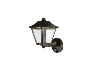 Kinkiet Ogrodowy Lampa OSRAM Elewacyjna Zewnętrzna Latarnia E27 Czarny Złoty IP44 z Czujnikiem 5 Lat Gwarancji