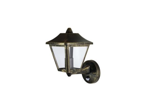 Kinkiet Ogrodowy Lampa OSRAM Elewacyjna Zewnętrzna Latarnia E27 Czarny Złoty IP44 z Czujnikiem 5 Lat Gwarancji