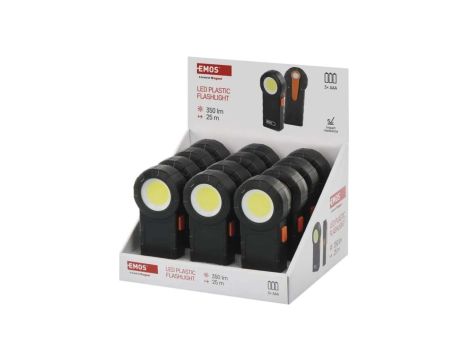 COB LED latarka, 3 AAA, 12 szt., display box P4715