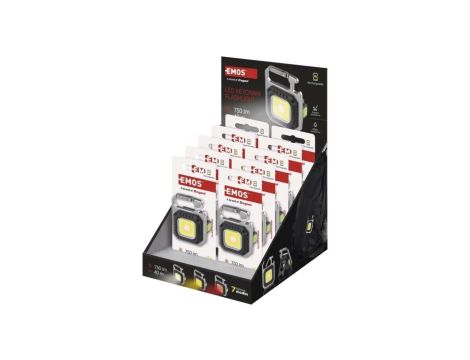 Mini latarka LED - brelok, 750 lm, ładowalna, 10 szt., display box P4714