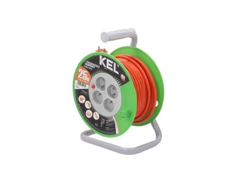Przedłużacz sieciowy na bębnie, H05VV-F, 3G1,5mm2, 25m, PVC, pomarańczowy W-97045
