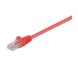 CAT 5e Kabel łączący, U/UTP, Czerwony - Długość kabla 3 m