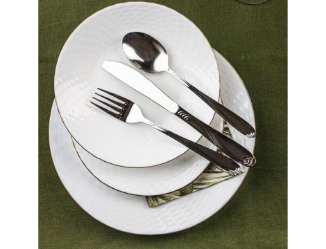 KINGHOFF SZTUĆCE ZESTAW 24 ELEMENTY STAL - 2