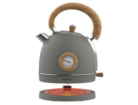 KLAUSBERG CZAJNIK ELEKTRYCZNY Z TERMOMETREM 1,8L SZARY Z DREWNEM STAL NIERDZEWNA 1850-2200W - 6