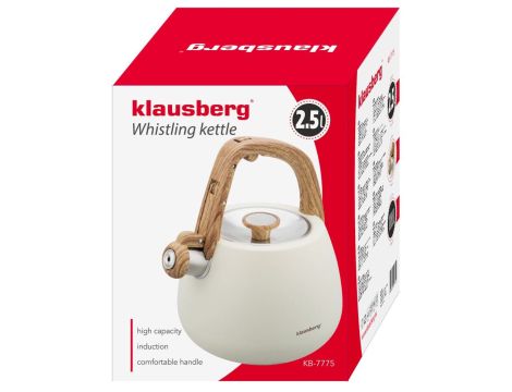 KLAUSBERG CZAJNIK TRADYCYJNY Z GWIZDKIEM 2,5L BEŻOWY KOLOR - 5