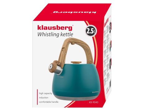 KLAUSBERG CZAJNIK TRADYCYJNY Z GWIZDKIEM 2,5L TURKUSOWY KOLOR - 4