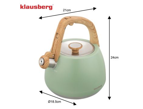KLAUSBERG CZAJNIK TRADYCYJNY Z GWIZDKIEM 2,5L ZIELONY KOLOR - 3