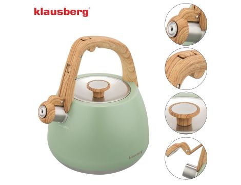 KLAUSBERG CZAJNIK TRADYCYJNY Z GWIZDKIEM 2,5L ZIELONY KOLOR - 5