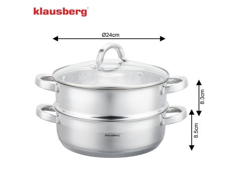 KLAUSBERG GARNEK DO GOTOWANIA NA PARZE 24cm 3,5L - 3