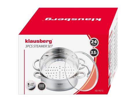 KLAUSBERG GARNEK DO GOTOWANIA NA PARZE 24cm 3,5L - 4