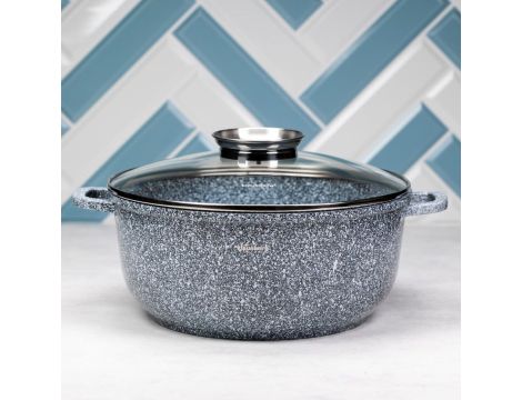 KLAUSBERG GARNEK Z POKRYWKĄ MARMUREK 20cm 2,3L STAL SZARY - 2