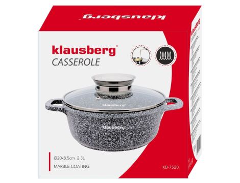KLAUSBERG GARNEK Z POKRYWKĄ MARMUREK 20cm 2,3L STAL SZARY - 3