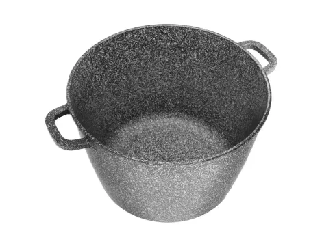 KLAUSBERG GARNEK Z POKRYWKĄ MARMUREK 28cm 10L STAL SZARY