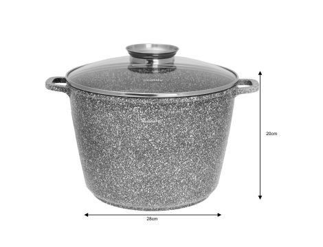 KLAUSBERG GARNEK Z POKRYWKĄ MARMUREK 28cm 10L STAL SZARY - 3
