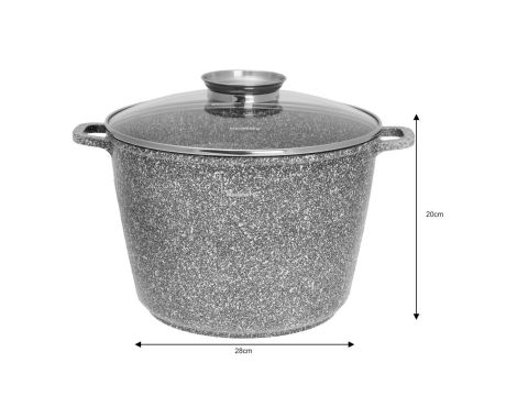 KLAUSBERG GARNEK Z POKRYWKĄ MARMUREK 28cm 10L STAL SZARY - 4