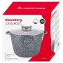 KLAUSBERG GARNEK Z POKRYWKĄ MARMUREK 28cm 10L STAL SZARY - 3