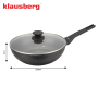 KLAUSBERG PATELNIA WOK 28cm MARMUROWA CZARNA Z POKRYWKĄ - 6