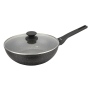 KLAUSBERG PATELNIA WOK 28cm MARMUROWA CZARNA Z POKRYWKĄ - 8