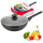 KLAUSBERG PATELNIA WOK 28cm MARMUROWA CZARNA Z POKRYWKĄ