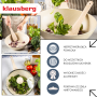 KLAUSBERG PATELNIA WOK 28cm MARMUROWA KREMOWA Z POKRYWKĄ - 3