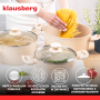 KLAUSBERG ZESTAW GARNKÓW  6 ELEMENTÓW Z MARMURKOWĄ POWŁOKĄ NIEPRZYWIERALNĄ  BEŻOWE - 5