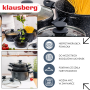 KLAUSBERG ZESTAW GARNKÓW  6 ELEMENTÓW Z MARMURKOWĄ POWŁOKĄ NIEPRZYWIERALNĄ  CZARNE - 3