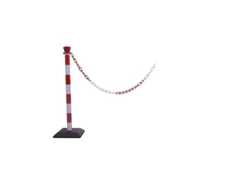 Słupek odgradzający długość taśmy 2m Ø 50mm wysokość bariery 1000mm czerowny, biały