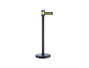 Słupek ochronny z taśmą 2m Ø 50mm wysokość bariery 980mm czarny, żółty