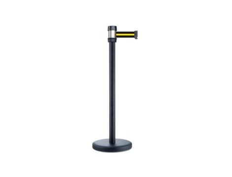 Słupek ochronny z taśmą 2m Ø 50mm wysokość bariery 980mm czarny, żółty