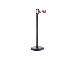 Słupek ochronny z taśmą 2m Ø 50mm wysokość bariery 980mm biały, czarny