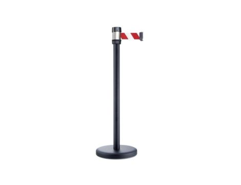 Słupek ochronny z taśmą 2m Ø 50mm wysokość bariery 980mm biały, czarny