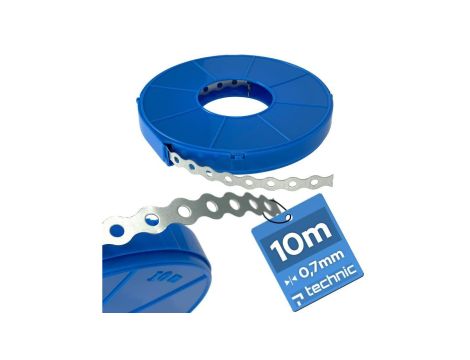Taśma Montażowa Perforowana Stalowa W OSŁONIE 12mm x 0,7mm OCYNKOWA 10m EDO