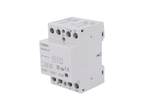 Stycznik 4-biegunowy instalacyjny z konfiguracją styków NC + NO x3 max. 40A 230VAC zaciski śrubowe 30.045.597