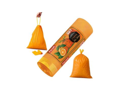Worki na śmieci 35l z taśmą Mega Set Zapachowe Pomarańcza Pachnące 20 szt. Pomarańczowe Paclan