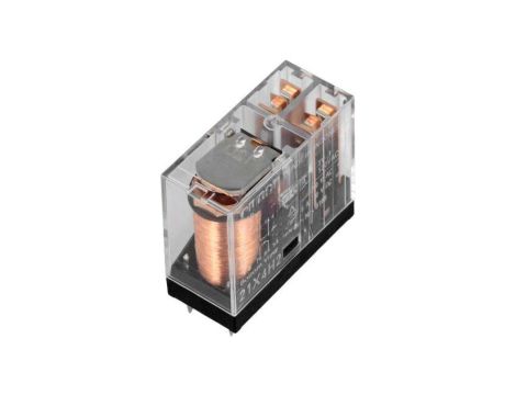 Przekaźnik elektromagnetyczny, miniaturowy, monostabilny, z konfiguracją styków DPDT, max. 125VDC, max. 380VAC, G2R-2 48VAC