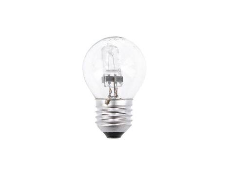 Żarówka halogenowa E27 kulka przeźroczysta 18W=25W Leuci