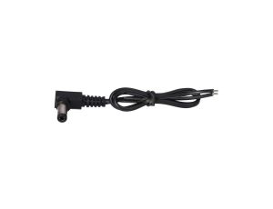 Wtyk DC 5.5X2.1 kątowy z przewodem czarnym 25cm WT-DCK-5.5/2.1+25CZ