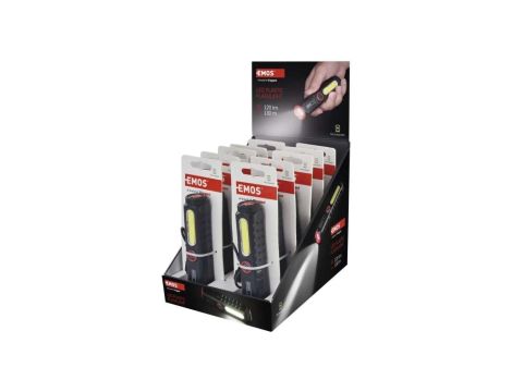 Latarka LED plastikowa 120 lm, ładowalna, 10 szt., display box P4720