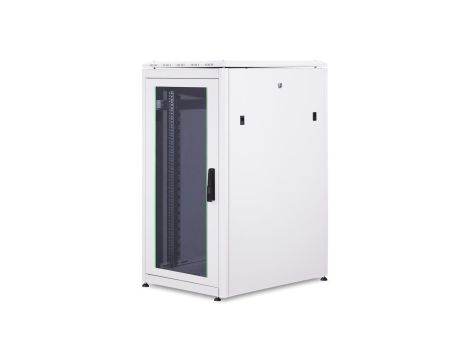 Szafa sieciowa stojąca Unique 19 22U rack 600x800, drzwi przód szyba, szary, 1200kg DN-19 22U-6/8-1