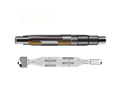 Mufa przelotowa do kabli 4-żyłowych Y(A)KY 0.6/1kV ze złączkami śrubowymi (4 x 50-120mm2) - EP4-3/50-120/Z