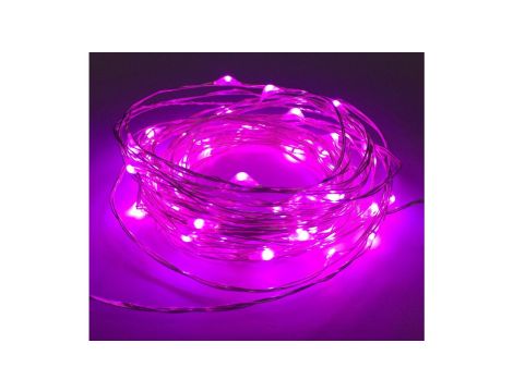 Lampki led zewnętrzne ŁEZKI 230V 5m 50LE D różowe