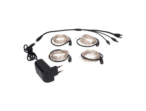 Lampki led zewnętrzne ŁEZKI 230V 4x5m 4x 50LED różowe