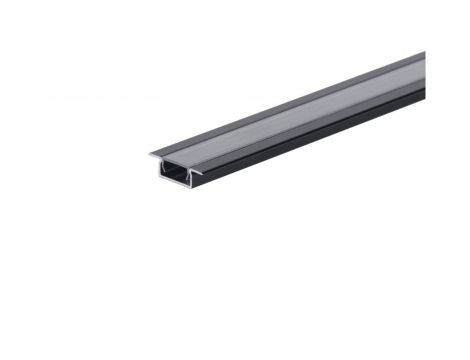 Profil led Basic Plus 2m czarny z osłoną przeźroczystą CLF