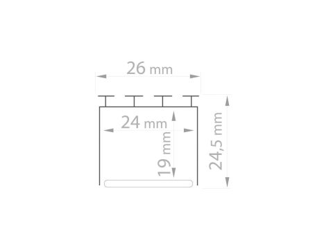 Profil led LIPOD 1m anodowany czarny z przesłoną mleczną HS22 LIPOD-ALU-ML-1M-A-CZ