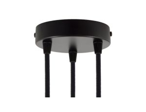 ROZETA DECO 3X METAL CYLINDER CZARNA